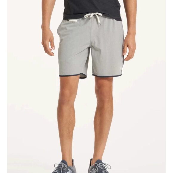 Vuori Banks Short Eucalyptus Linen Texture Gray Classic Fit Athletic Large - Picture 1 of 6